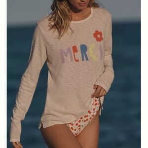 Sundry Merci Graphic Long-Sleeve Tee Shirt Made in USA Women’s Small S